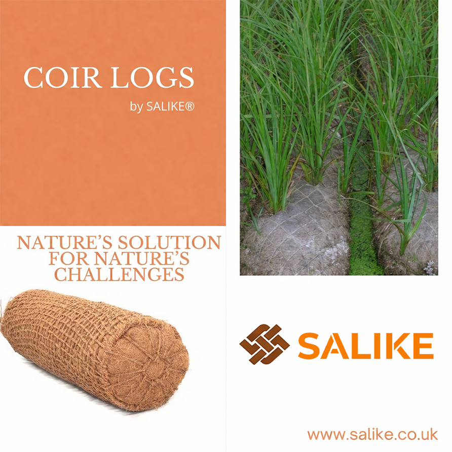 Coir Logs from Salike®: sustainable erosion control and shade for soil