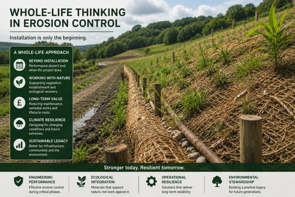 WHOLE-LIFE THINKING IN EROSION CONTROL: INSTALLATION IS ONLY THE BEGINNING